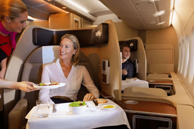 First Class Qantas Cabin